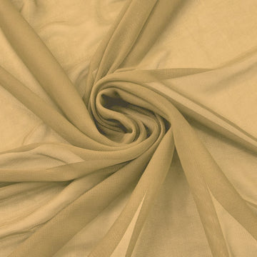 Champagne Solid Sheer Chiffon Fabric Bolt for DIY Event Decor