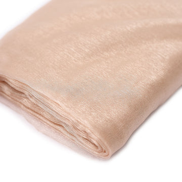Nude Solid Sheer Chiffon Fabric Bolt for Elegant Event Decor