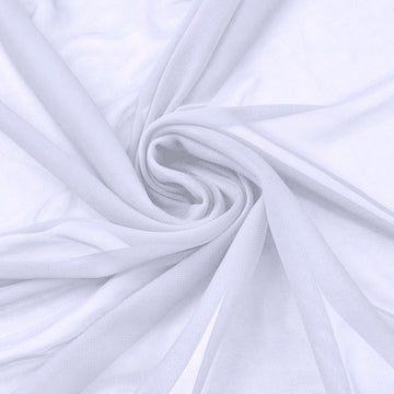 White Solid Sheer Chiffon Fabric Bolt for Elegant Event Décor