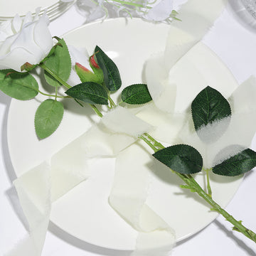 Elevate Your Event Décor with Ivory Silk-Like Chiffon Linen Ribbon