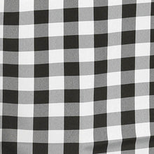 Rectangular White & Black Checkered Polyester Linen Buffalo Plaid 60 Inch x 102 Inch Tablecloth#whtbkgd
