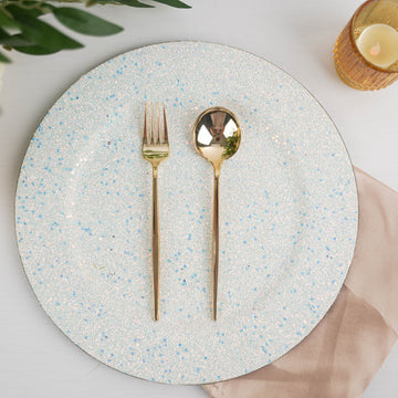 Create an Unforgettable Event with Iridescent Blue Glitter Charger Plates