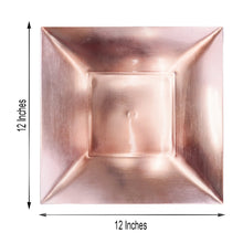 Acrylic charger plates - a square rose gold charger plate with rim design, measuring 12 inches