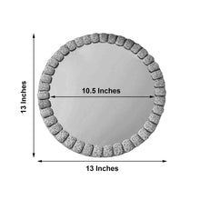 Silver Glass Mirror Charger Plate - A Circle with Measurements of 10.5 inches and 13 inches