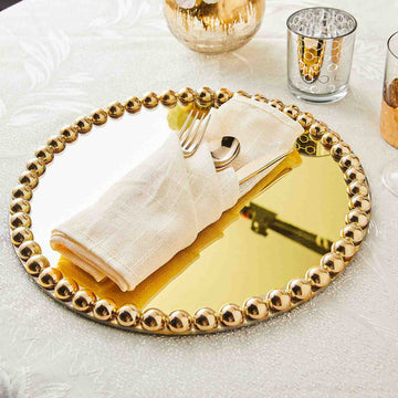 Add Elegance to Your Table with Gold Mirror Glass Charger Plates