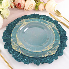 13 Inch Acrylic Plastic Charger Plates In Peacock Teal 6 Pack