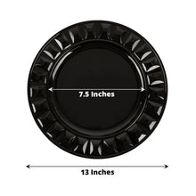 Acrylic Charger Plates - Black Hard Plastic Round Charger Plates with Jeweled Rim Design - 7.5 inches and 13 inches