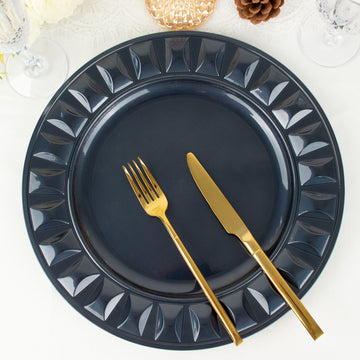 Convenient and Stylish Navy Blue Plastic Service Plates