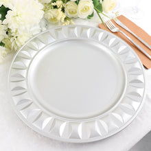 13 Inch Silver Round Plastic Plates With Bejeweled Rim