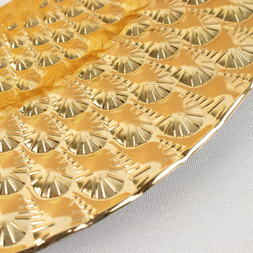 Stunning Gold Peacock Pattern Disposable Charger Plates