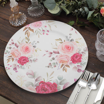 Convenient and Safe - Disposable Spring Floral Print Charger Trays