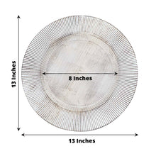 Acrylic Charger Plates - White Wash Round Charger Plates with Embossed Sunray Pattern - 13 inches and 8 inches
