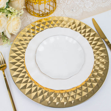 Shiny Gold Diamond Disposable Dinner Plates