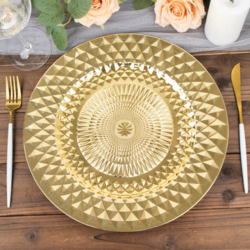 Sparkling Gold Diamond Disposable Dinner Plates