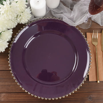 Enhance Your Table Setting with Purple and Gold Acrylic Plastic Charger Plates