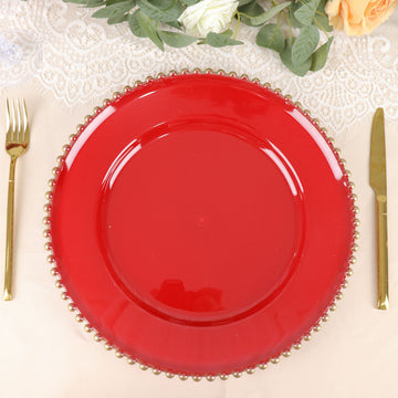 Enhance Your Tablescape with Red and Gold Acrylic Charger Plates