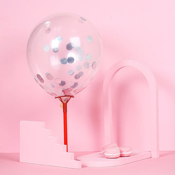 Create Stunning Balloon Confetti Decor with Silver Round Foil Confetti