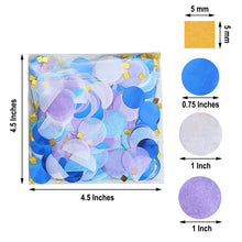 Tissue Paper Foil And Confetti Mix In Blue Gold Purple Royal Blue And White 18 Grams Bag