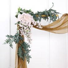 Gold 18 Feet Sheer Organza Wedding Arch Drapery Fabric