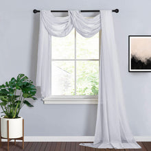White Sheer Organza Wedding Arch Draping Fabric, Long Curtain Backdrop Window Scarf Valance 18ft