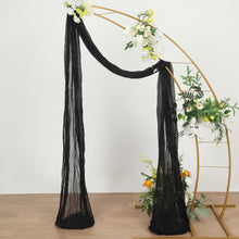 20 Feet Drapery Panel In Black With Cheesecloth Fabric