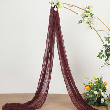 Elevate Your Wedding Decor with Burgundy Gauze Cheesecloth Drapery Panels