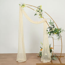 Cream Gauze Cheesecloth Draping Fabric Wedding Arch Decorations, Boho Arbor Long Curtain Panel 20ft