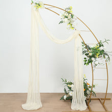 Ivory Gauze Cheesecloth Draping Fabric Wedding Arch Decorations, Boho Arbor Long Curtain Panel 20ft