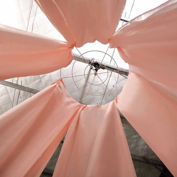 Blush Sheer Ceiling Drape Curtain Panels: Add Elegance to Your Event Decor