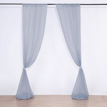 2 Pack 10 Feet x 10 Feet Dusty Blue Sheer Organza Premium Fire Retardant Curtain Panel Backdrops With Rod Pockets  