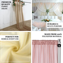 Premium Ivory Chiffon Ceiling Drapery, Long Curtain Backdrop Panel With Rod Pocket 5ftx32ft