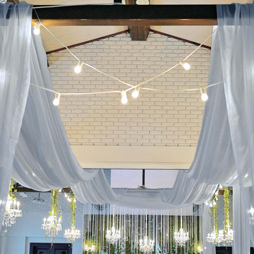 Create a Stunning Event with Dusty Blue Ceiling Drapes