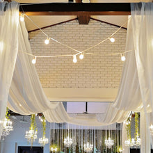 Ivory Sheer Ceiling Drapes Fire Retardant Backdrop Curtains with Rod Pockets 10 Feet x 30 Feet