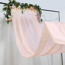 Premium Blush Chiffon Ceiling Drapery, Long Curtain Backdrop Panel With Rod Pocket 5ftx32ft