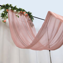 Premium Dusty Rose Chiffon Ceiling Drapery, Long Curtain Backdrop Panel With Rod Pocket 5ftx32ft