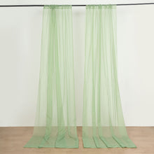 Premium 2 Pack Sage Green Sheer Organza Backdrop Drape Curtain Panels 10 Feet x 10 Feet