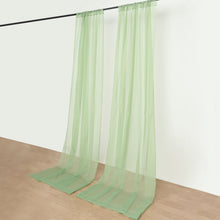 Sage Green Sheer Organza Fabric Backdrop Drape Curtain with Rod Pockets 2 Pack 10 Feet x 10 Feet