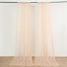 2 Pack Premium Nude Sheer Organza Curtain Panels 10 Feet x 10 Feet Fire Retardant