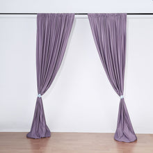 2 Pack Violet Amethyst Scuba Polyester Curtain Divider Panel Inherently Flame Resistant Backdrops