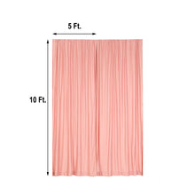 A solid Dusty Rose Scuba Polyester curtain with measurements of 5 ft and 10 ft, perfect for room divider, solid backdrop curtain & dividers