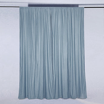 Dusty Blue Scuba Polyester Curtain Panel for Elegant Event Decor