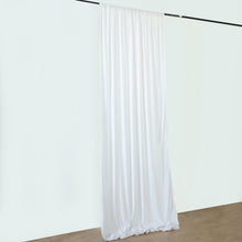 White Polyester Ceiling Drapes Fire Retardant Backdrop Curtains with Rod Pockets 5 Feet x 20 Feet