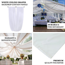 5 Feet x 30 Feet White Fire Retardant Ceiling Draping Backdrop Curtains in Polyester Material 