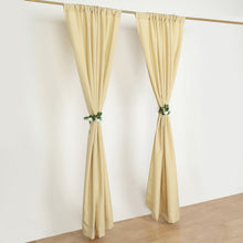 2 Pack Champagne Polyester Divider Backdrop Curtains With Rod Pockets, Event Drapery Panels 130GSM