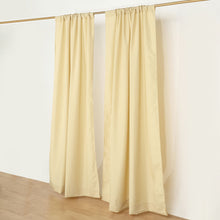 2 Pack Champagne Polyester Divider Backdrop Curtains With Rod Pockets, Event Drapery Panels 130GSM