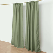 2 Pack Dusty Sage Green Polyester Divider Backdrop Curtains With Rod Pockets, Event Drapery Panels