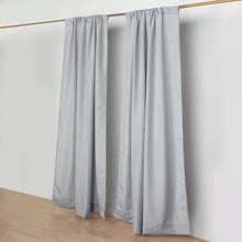 2 Pack Silver Polyester Divider Backdrop Curtains With Rod Pockets, Event Drapery Panels 130GSM 10ft