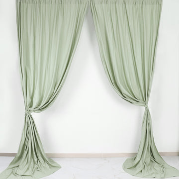 Add Elegance to Your Event with Sage Green Scuba Polyester Curtain Panel