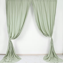 2 Pack Sage Green Scuba Polyester Curtain Panel Inherently Flame Resistant Backdrops
