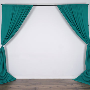 Turquoise Scuba Polyester Curtain Panel: Versatile and Stylish Event Decor